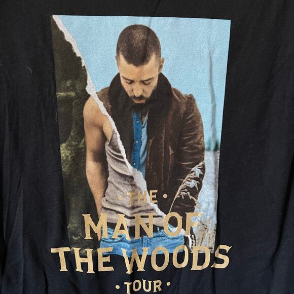 Justin Timberlake Man Of The Woods Tour Band Graphic V-Neck Womens T-Shirt Lrg - Picture 3 of 5